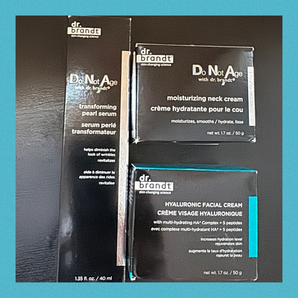 NIB 3 Piece Dr. Brandt Do Not Age Skincare Set / Serum, Facial & Neck Creams